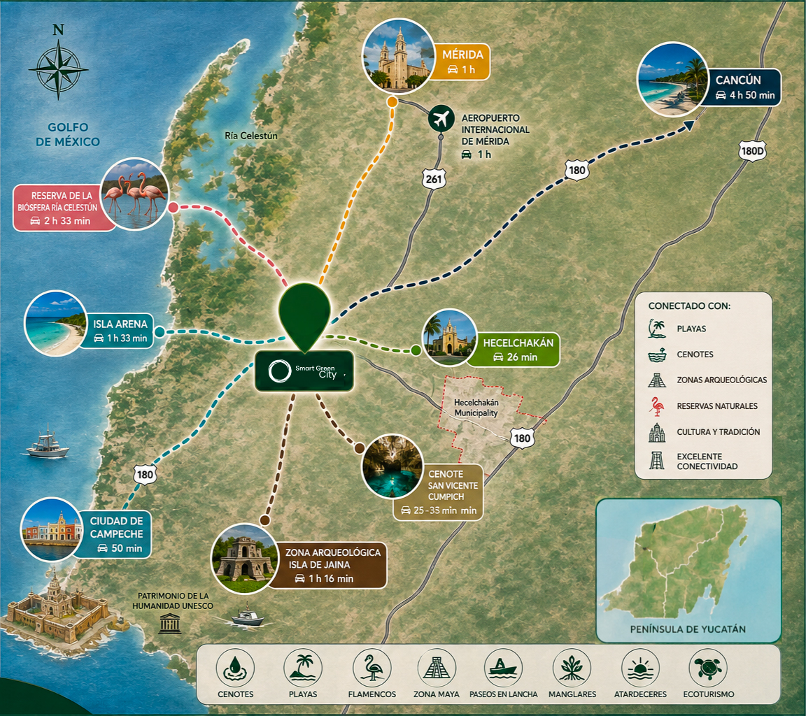 Mapa de conectividad regional