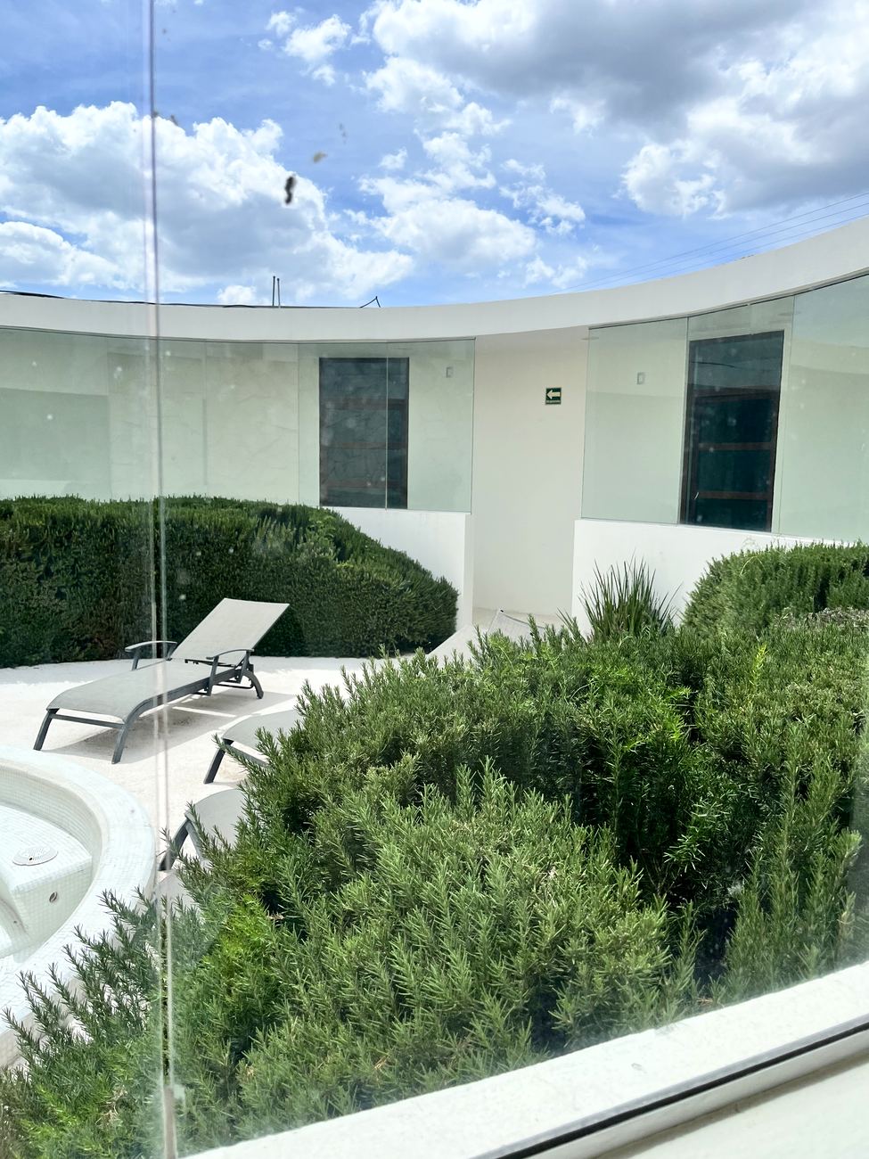 Terraza y camastros